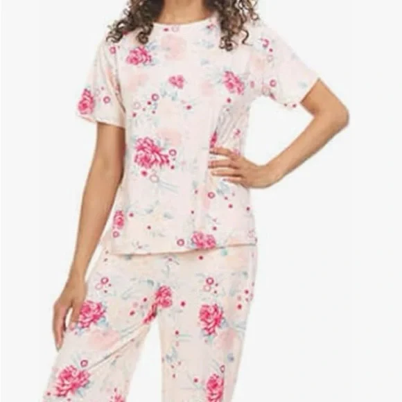 flora Nikrooz 2 piece super soft short sleeve shirt and pants pj set NWT - Picture 3 of 3